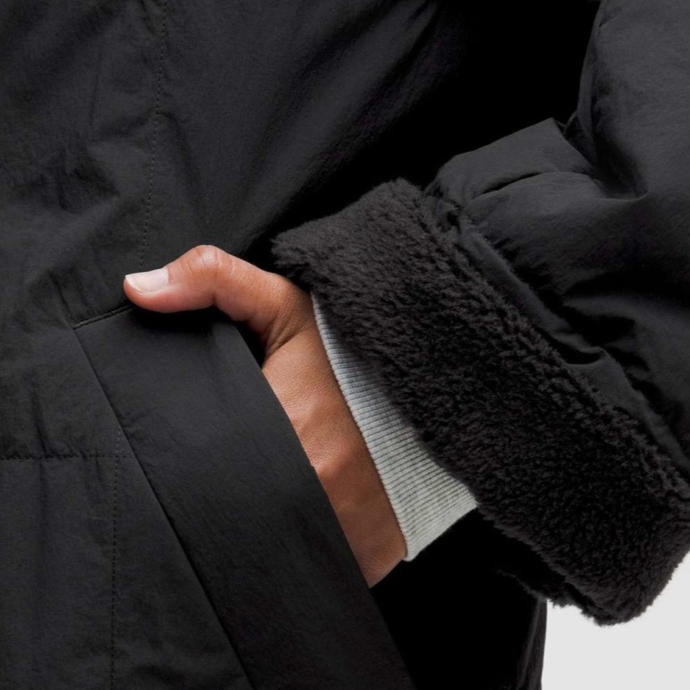 Fleece-lined insulated long coat BNWT - Picture 3 of 8